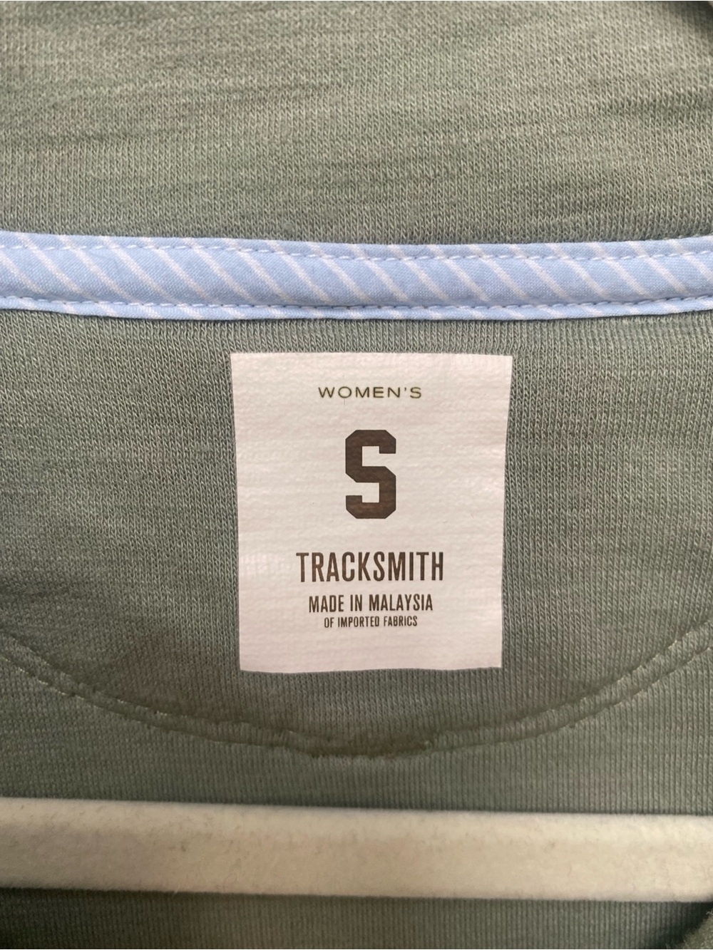 Tracksmith sweatshirt Light Olive Green Quarter-Zip Pullover size small - Picture 3 of 6